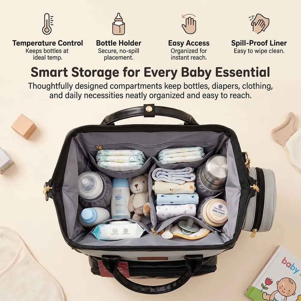 large storage space in Cozy carry bag grey black