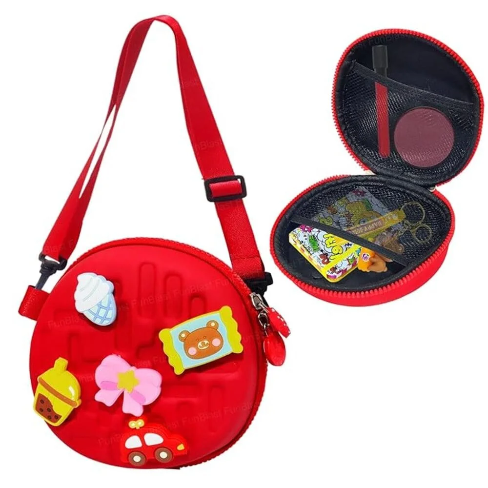 Stylish Sling Bag for Girls - Round Shaped Sling Bag for Girls, Korean Bag, Purse for Girls, Fancy Bag for Girls, Stylish Cross Body Bag with Adjustable Strap - Pink