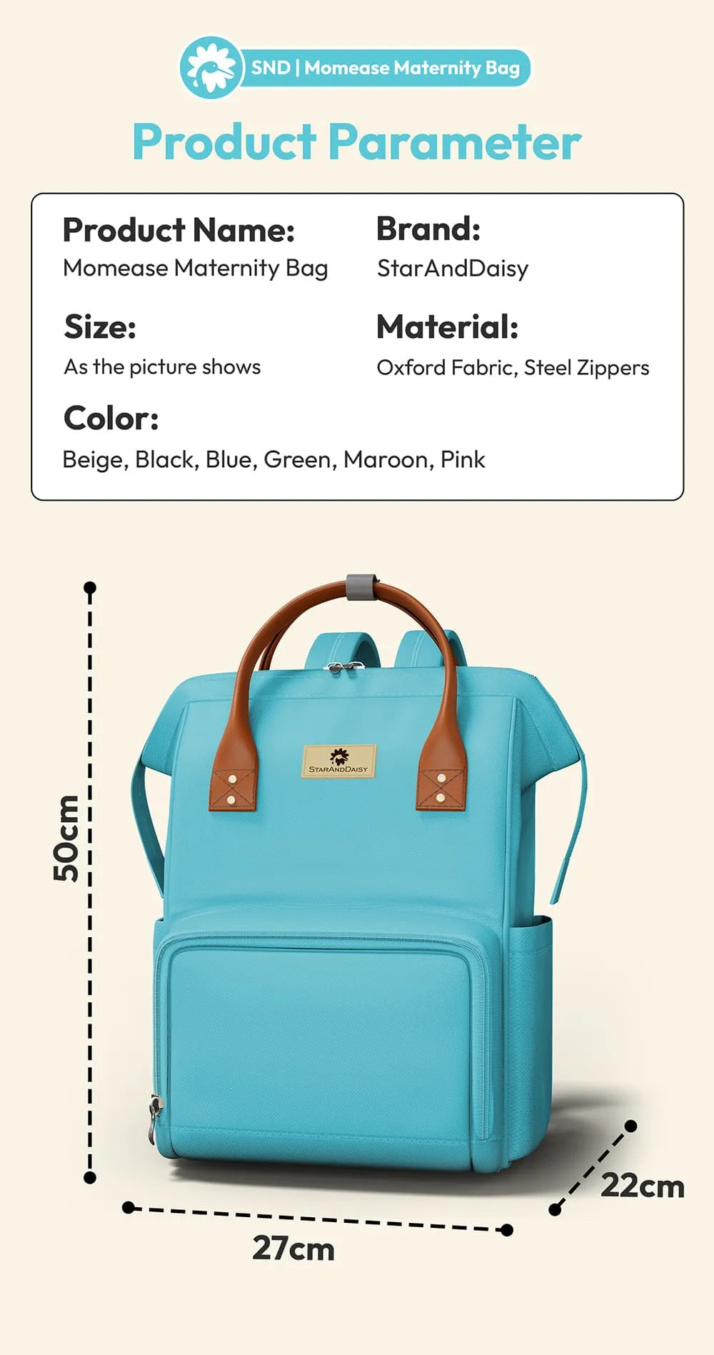 Specification of  Diaper Bags
