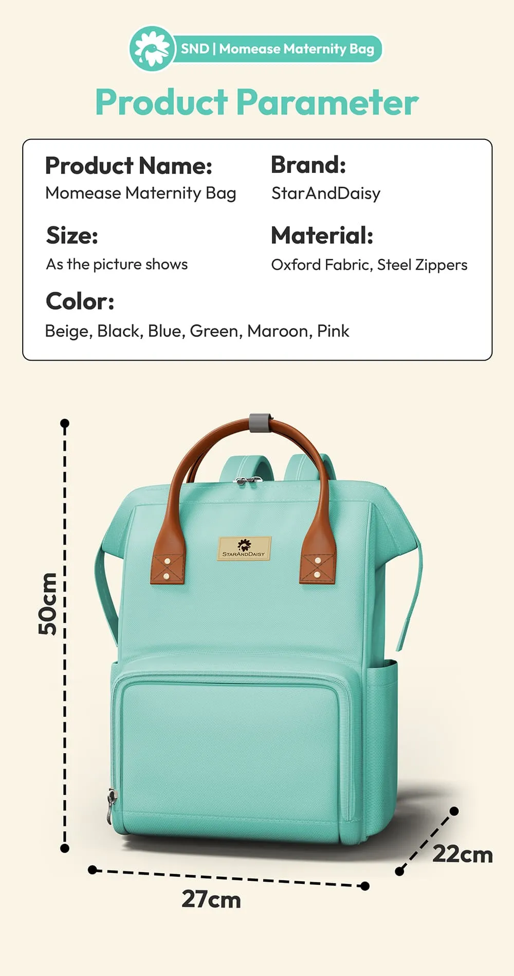 Specification of  Diaper Bags