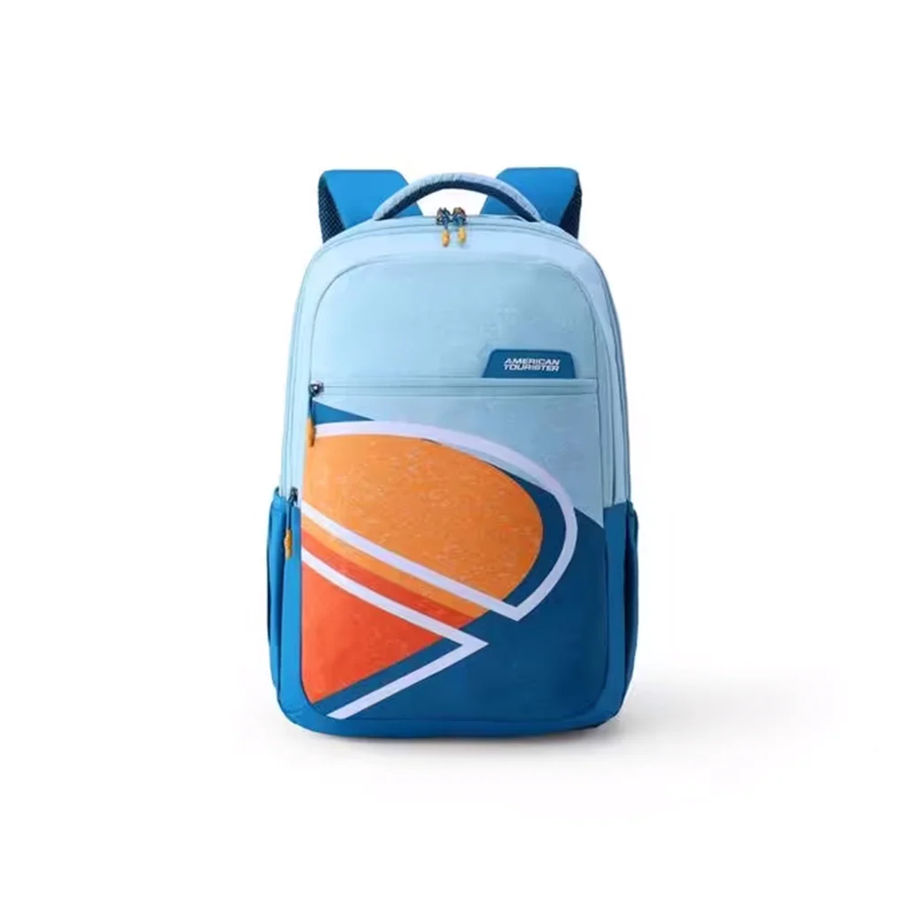 American Tourister Casual School Backpack, 35 Ltr, 3 Full Compartments, Gucci Polyester, Printed Design Backpack - Quad XXL Style 01-Ocean Teal