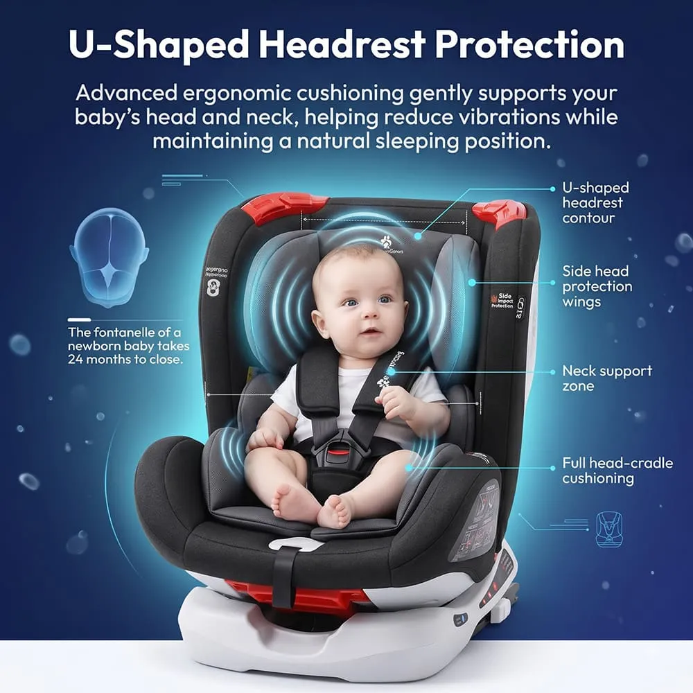 u shaped headrest baby car seat G401 black