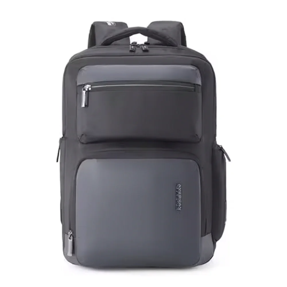 American Tourister Laptop Backpacks for Student with 2 Full Compartment & 2 front Compartment, Waterproof, 19Ltrs Bags - Zork pro Black