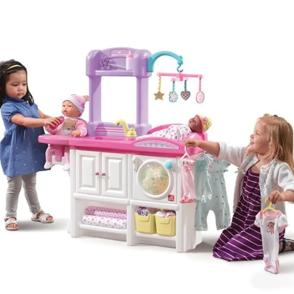 Step2 Love & Care Deluxe Nursery with Changing Table, Washer, and Feeding station, Doll House for 2 Years+ Kids