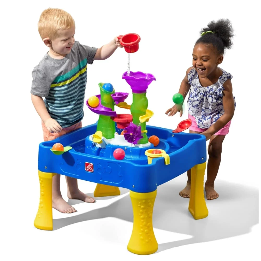 Step2 Rise & Fall Water & Ball Table, Interactive Outdoor & Indoor Play Table with Spiral Towers & Ball Drop Fun Toys for Kids