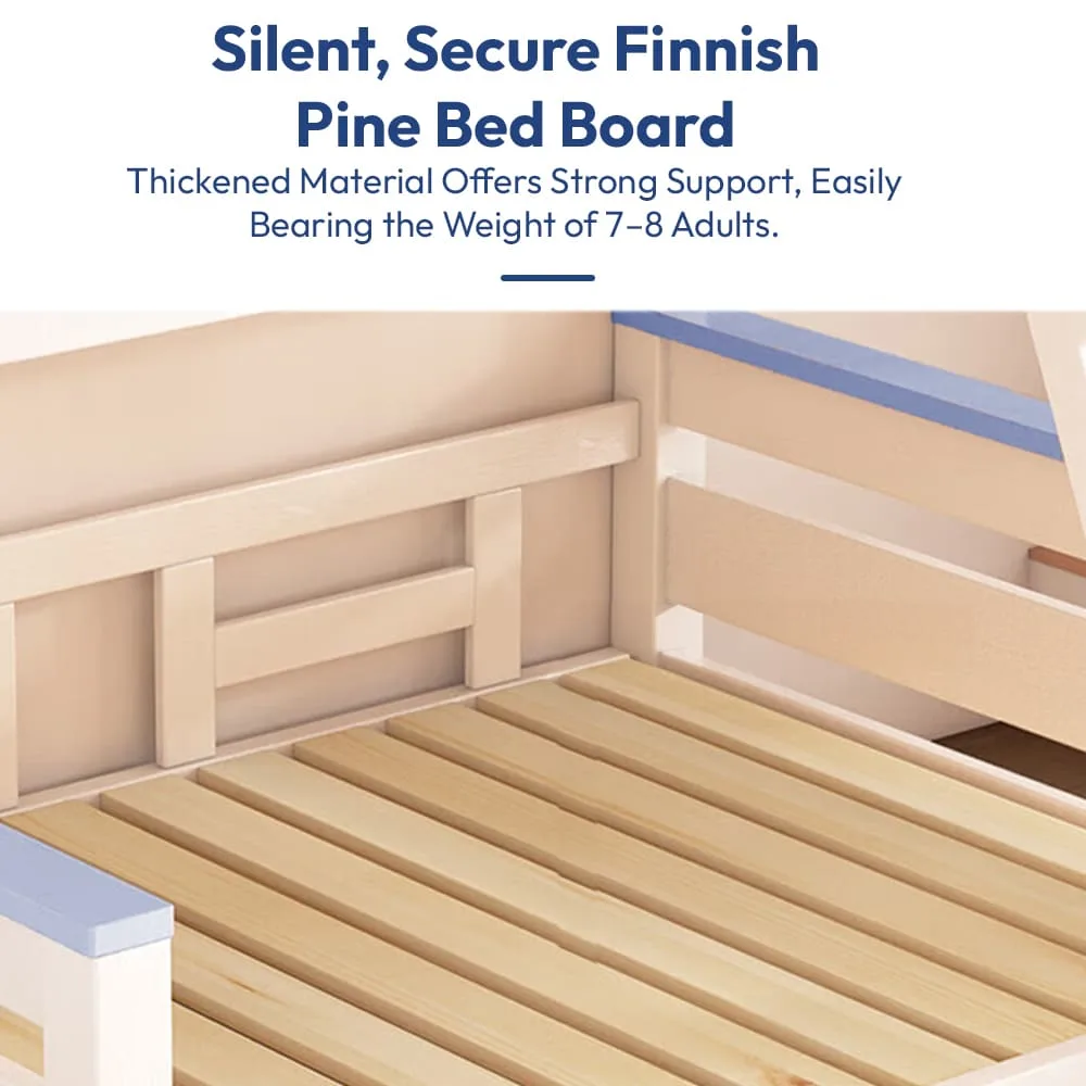 Kids Bunk Bed with Ladder Storage