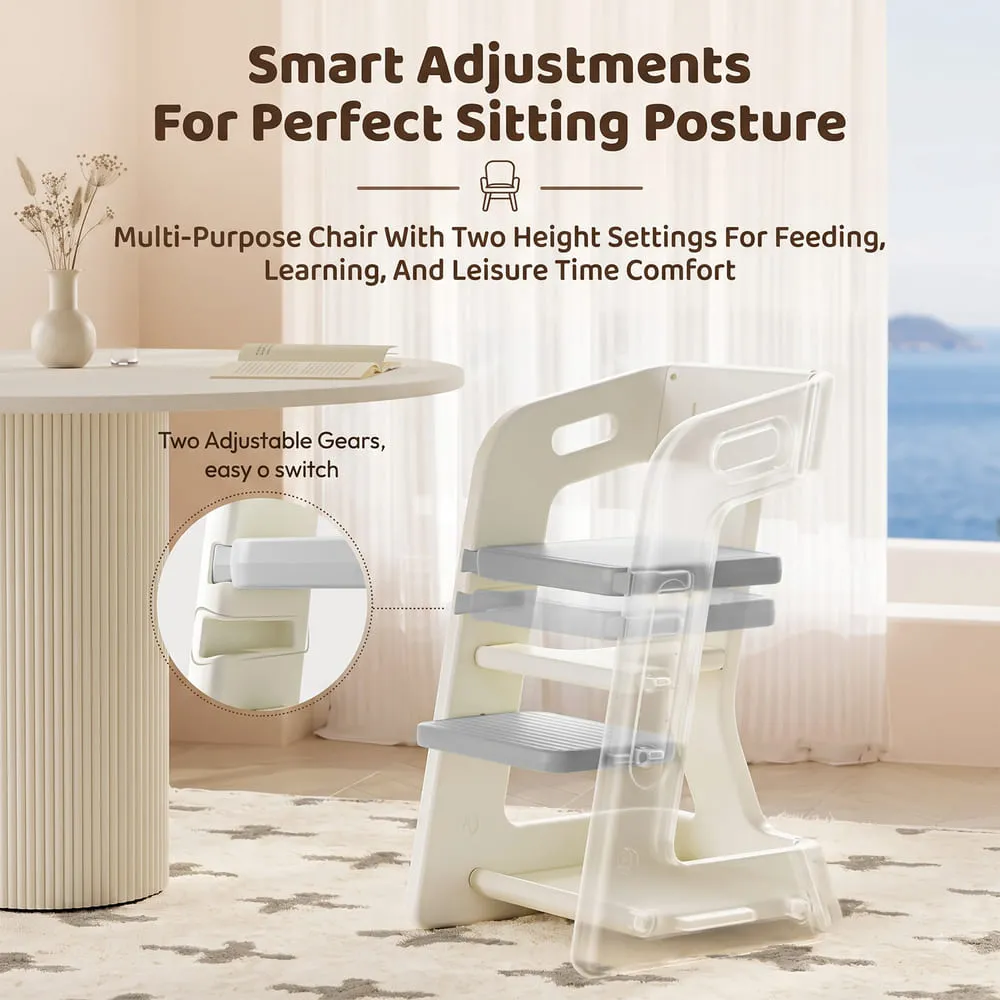 smart adjustment Grownest Adjustable Dining chair Grey