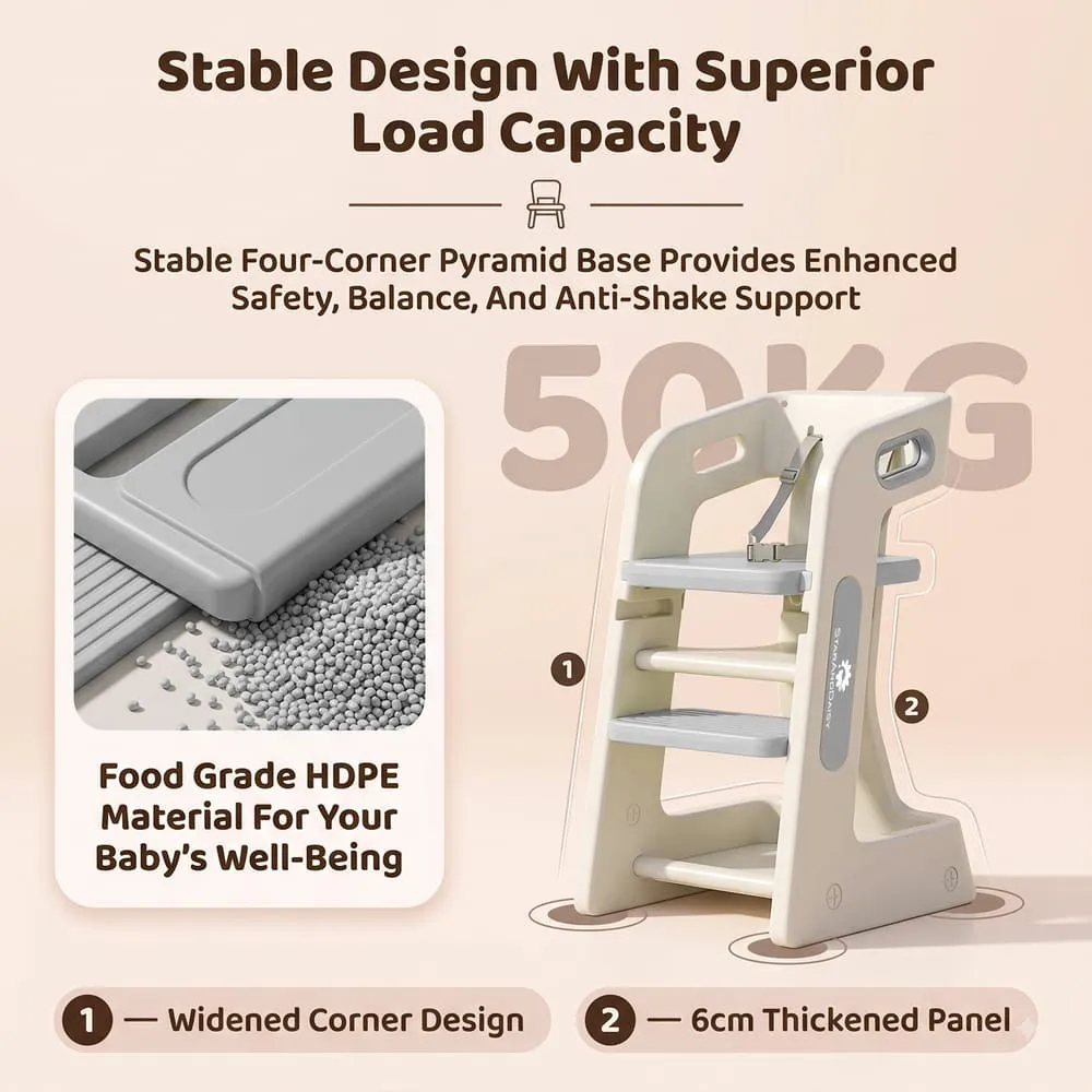 stable design Grownest Adjustable Dining chair Grey