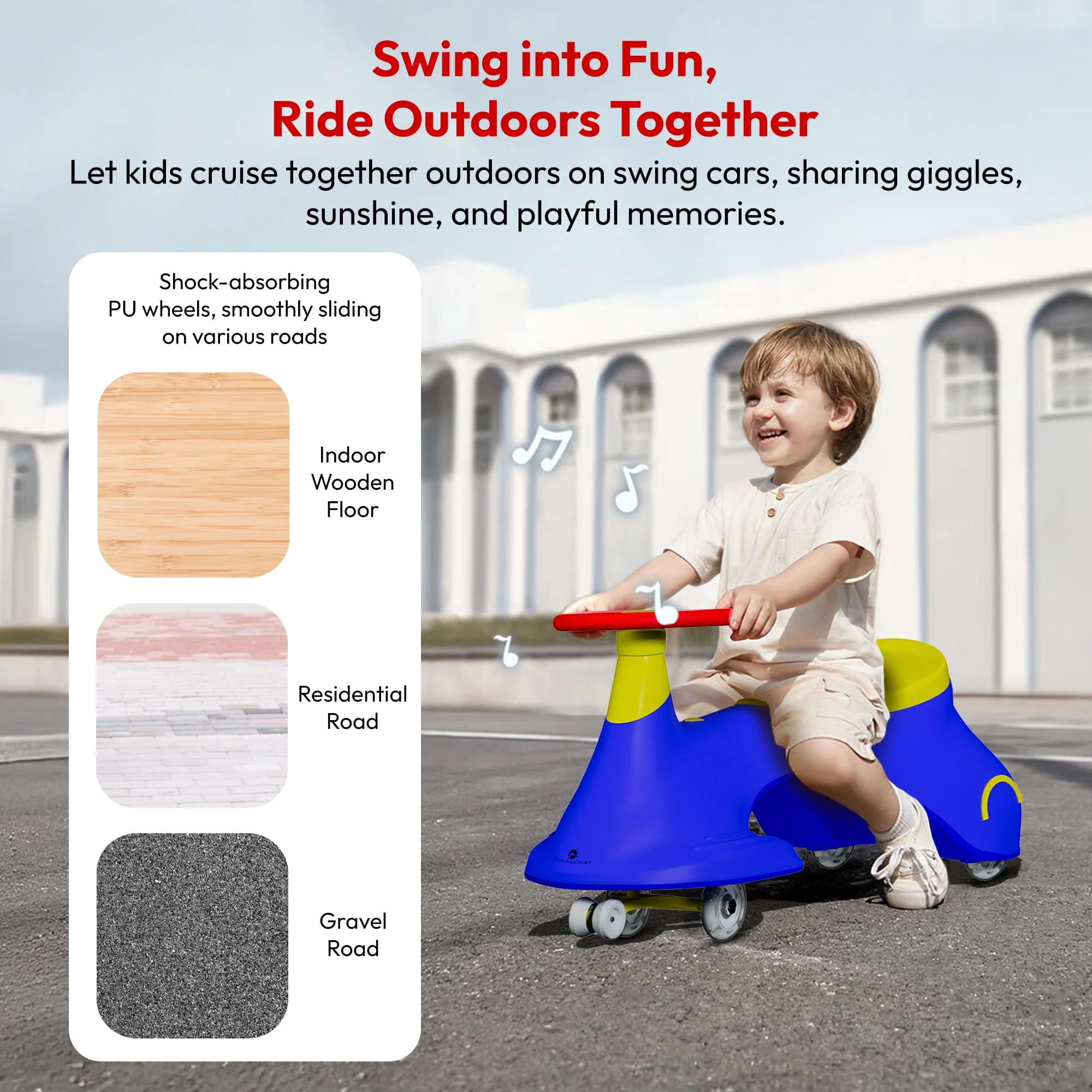 Ride-on swing car