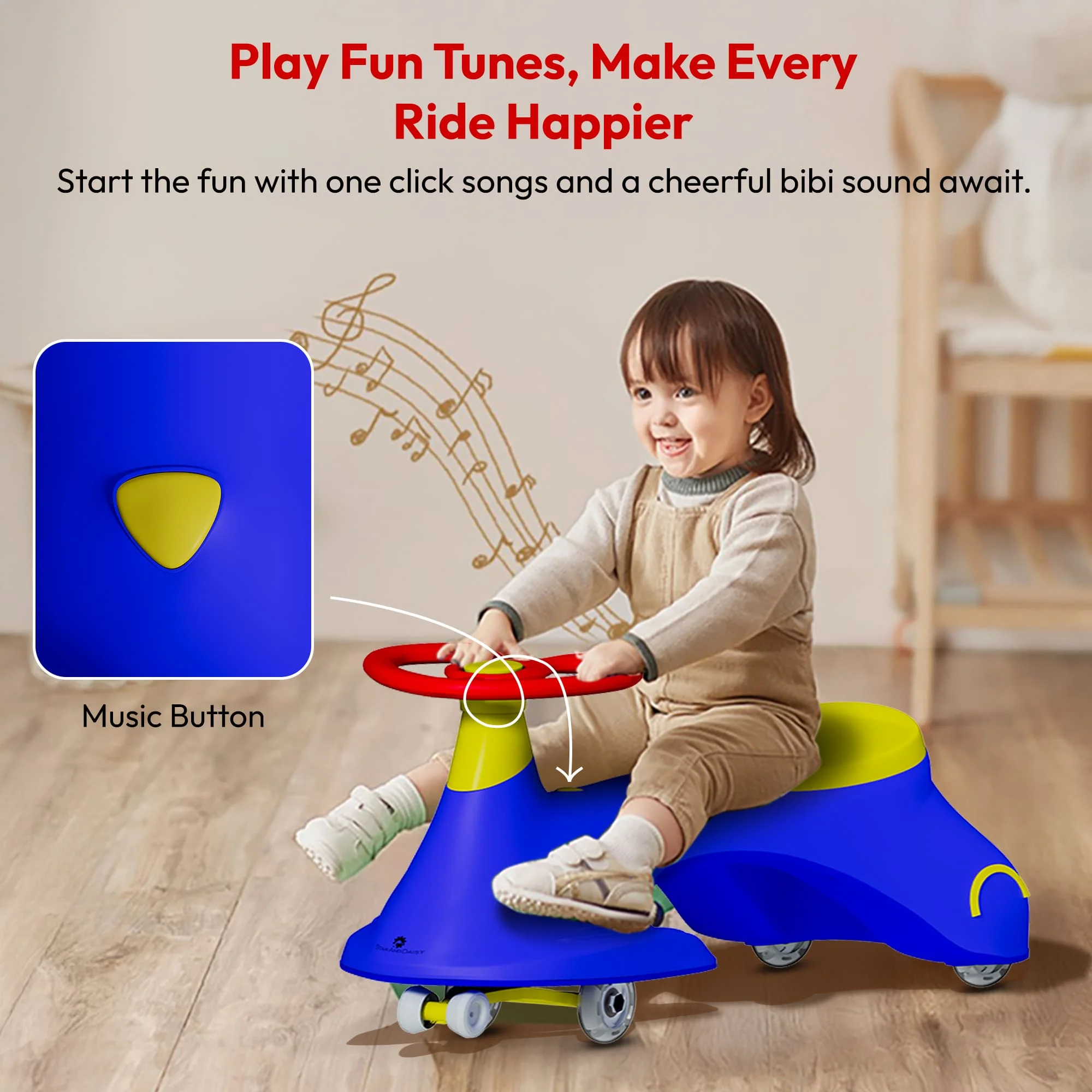 360-degree rotating wheels