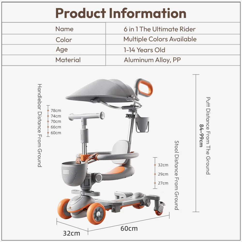 6-in-1 toddler ride-on