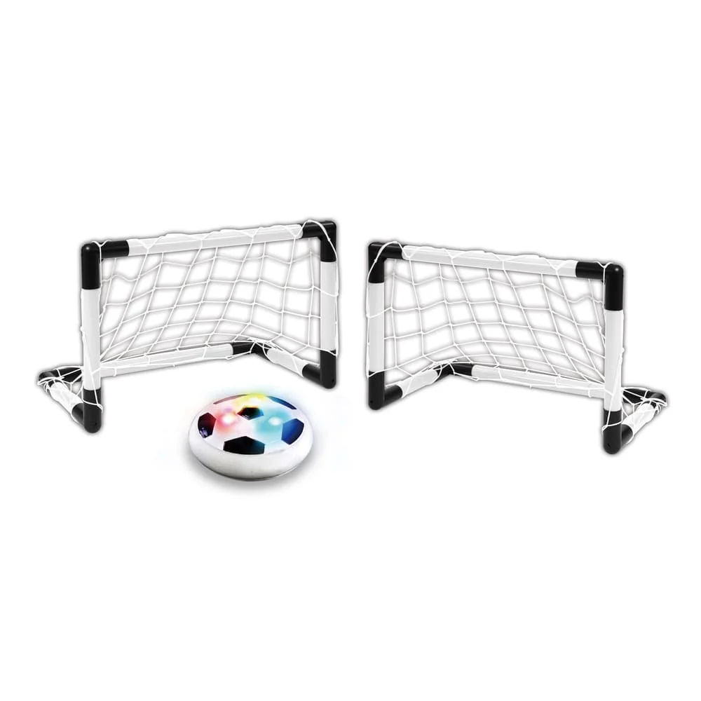 Innov8 Air Soccer Goal Set, Hover Ball with LED Lights, Foam Bumper, and Indoor Goal Posts for Kids
