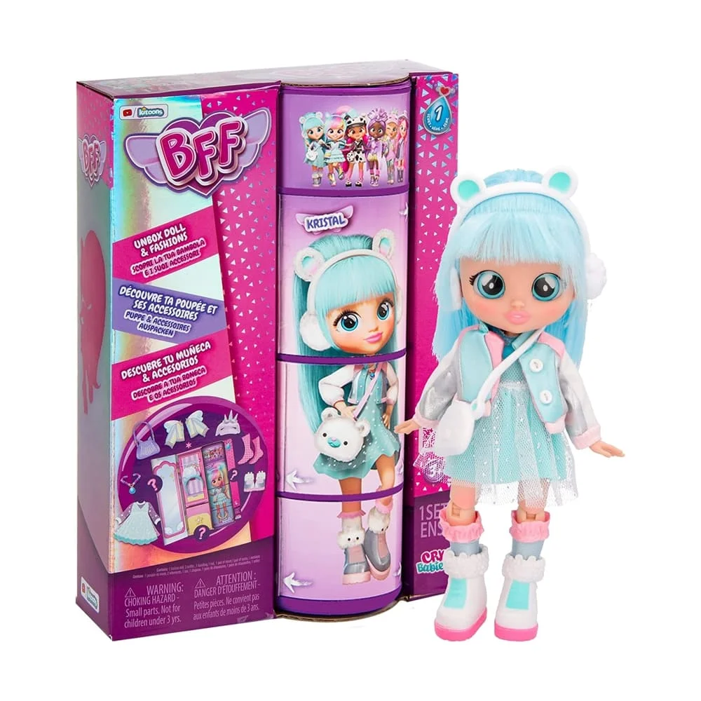 IMC BFF By Cry Babies Kristal, Character Dolls & Cry Baby Dolls for Kids, Collectible BFF Doll Figure