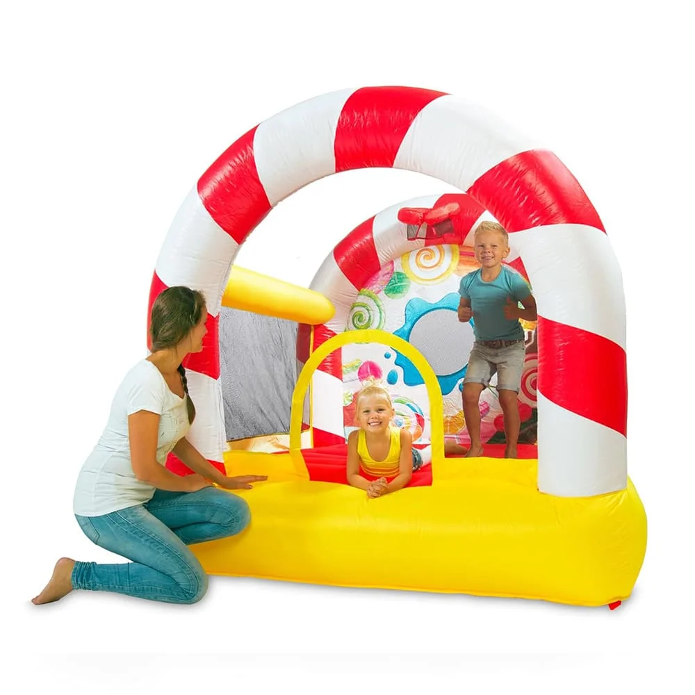 Plum® Candy Bouncer with Inflator & Storage Bag, Commercial Bounce House for Kids, Indoor Bouncy Castle, Jumping Castle