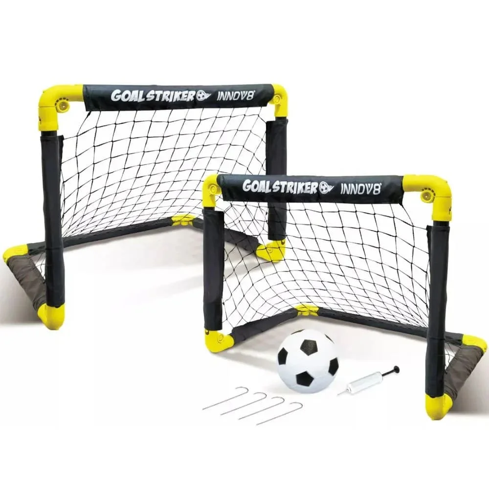 Innov8 Folding Double Mini Soccer Goal Set, Portable Indoor & Outdoor Goals for Backyard Sports