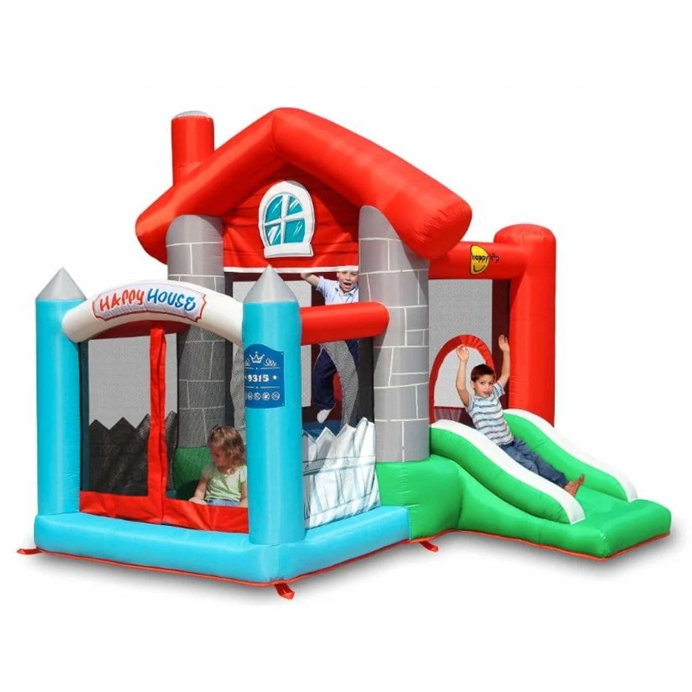 Happy Hop Happy House for Kids, Inflatable Bouncy House with Ball Pit & Slide, Fun Bouncy House with Slide