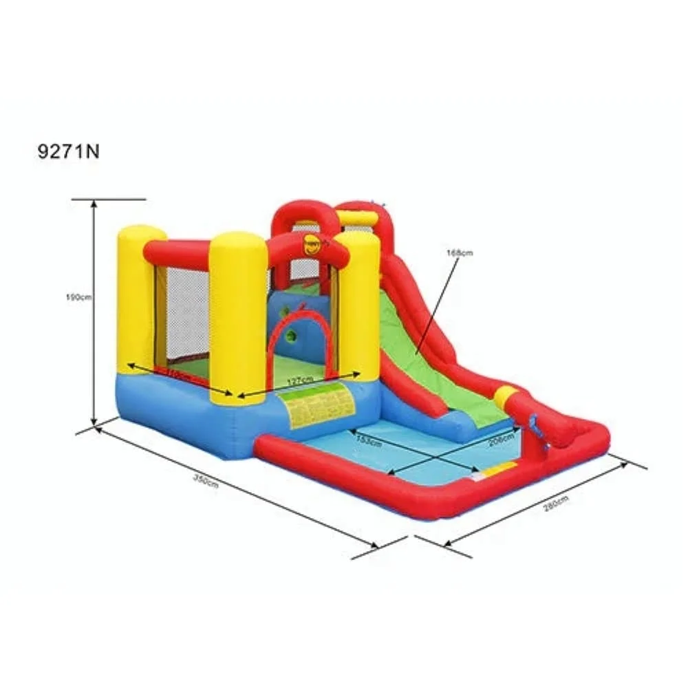 Inflatable house with bouncy & slide