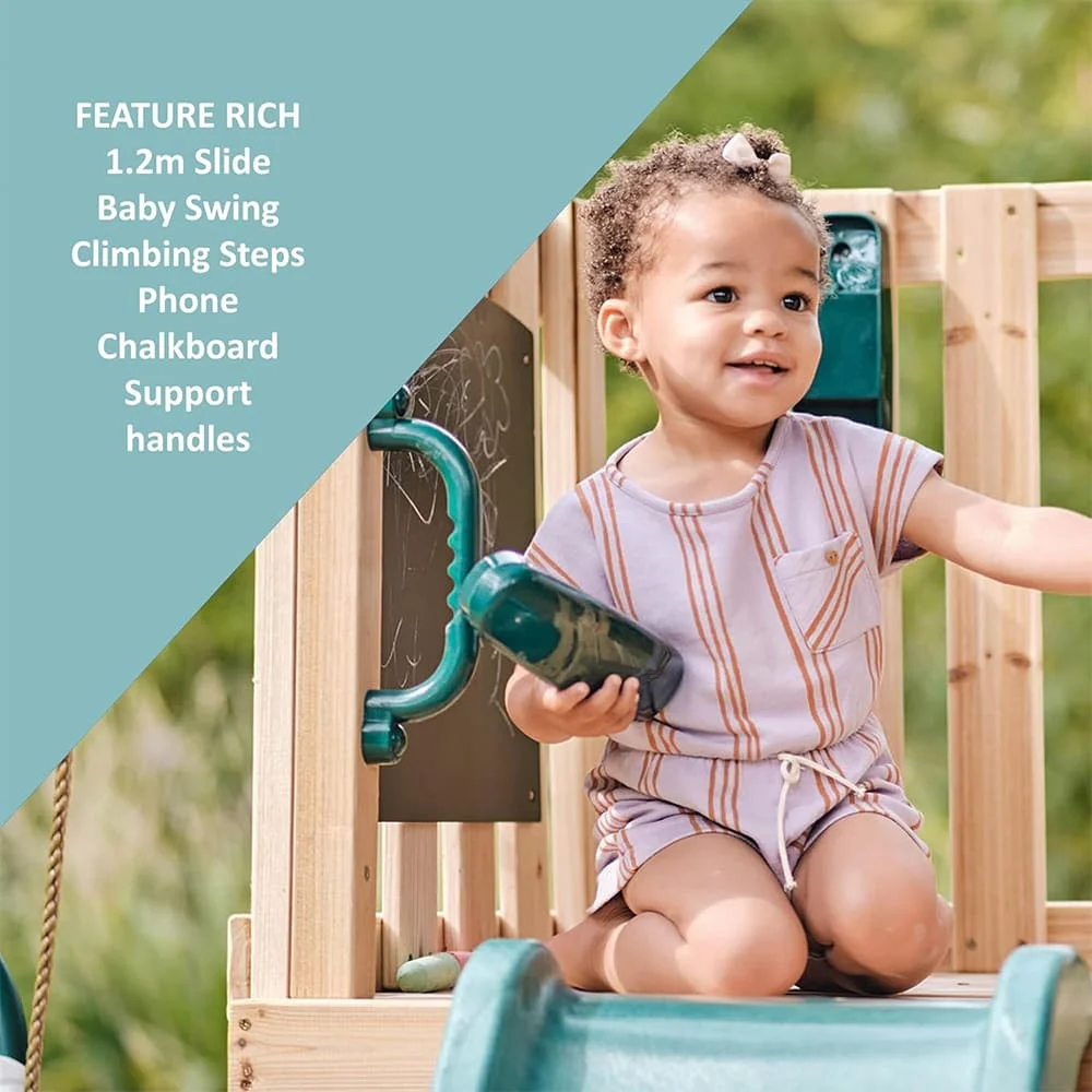 Outdoor Playset with Swing and Slide