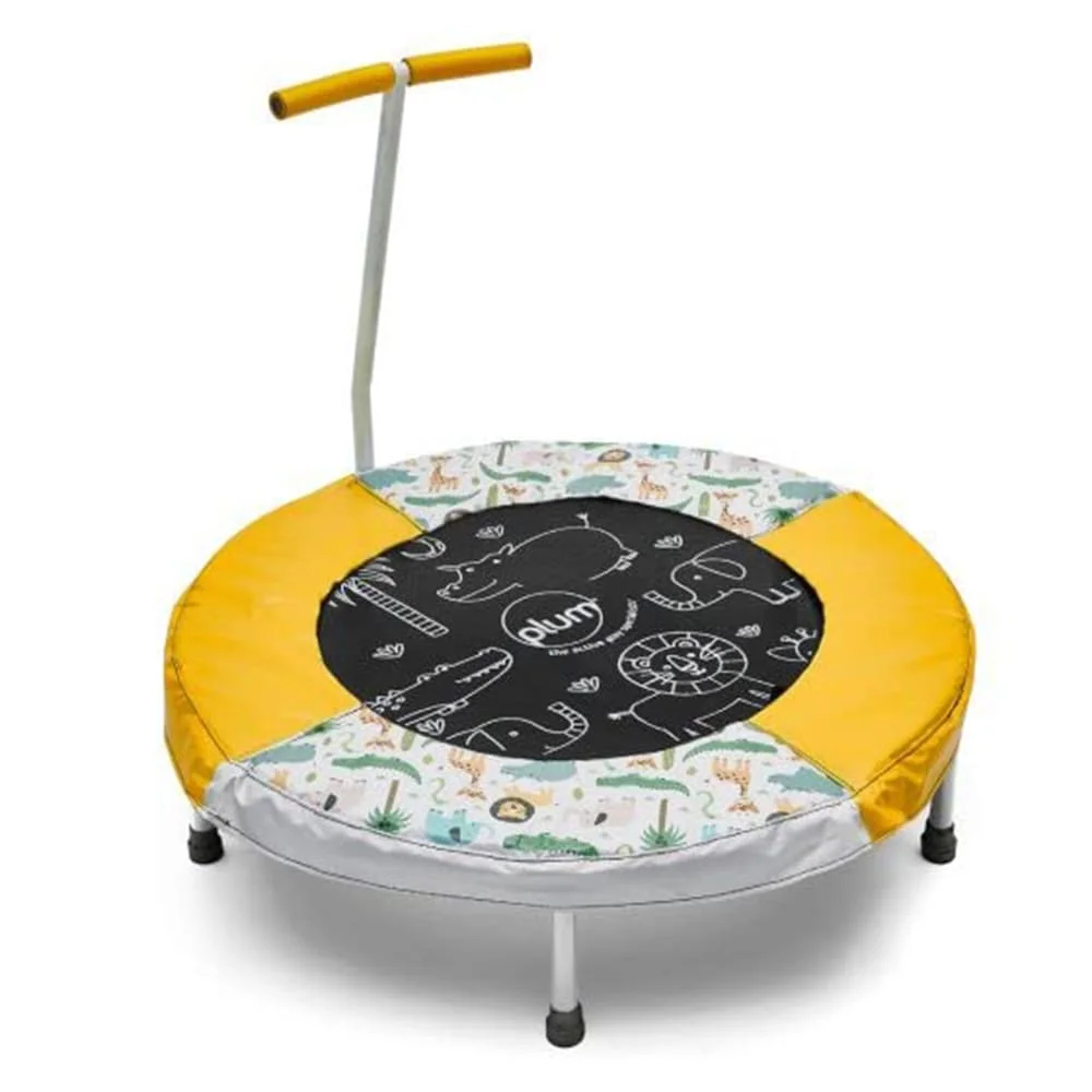 Plum® Junior Jungle Bouncer with Sounds, Mini Kids Trampoline, Indoor Trampoline for Toddlers - (Yellow)