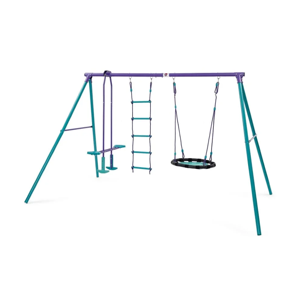 Plum® Metal Multi Play Swing Set for Children, Outdoor Swing & Glider for Kids