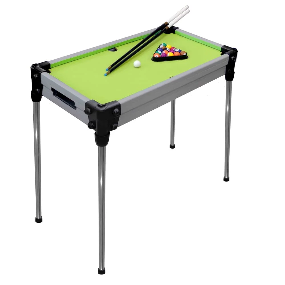 Innov8 Pool Game Table, Cue Sticks, Pool Balls, and Triangle Rack, Stylish Indoor Snooker Set for Kids