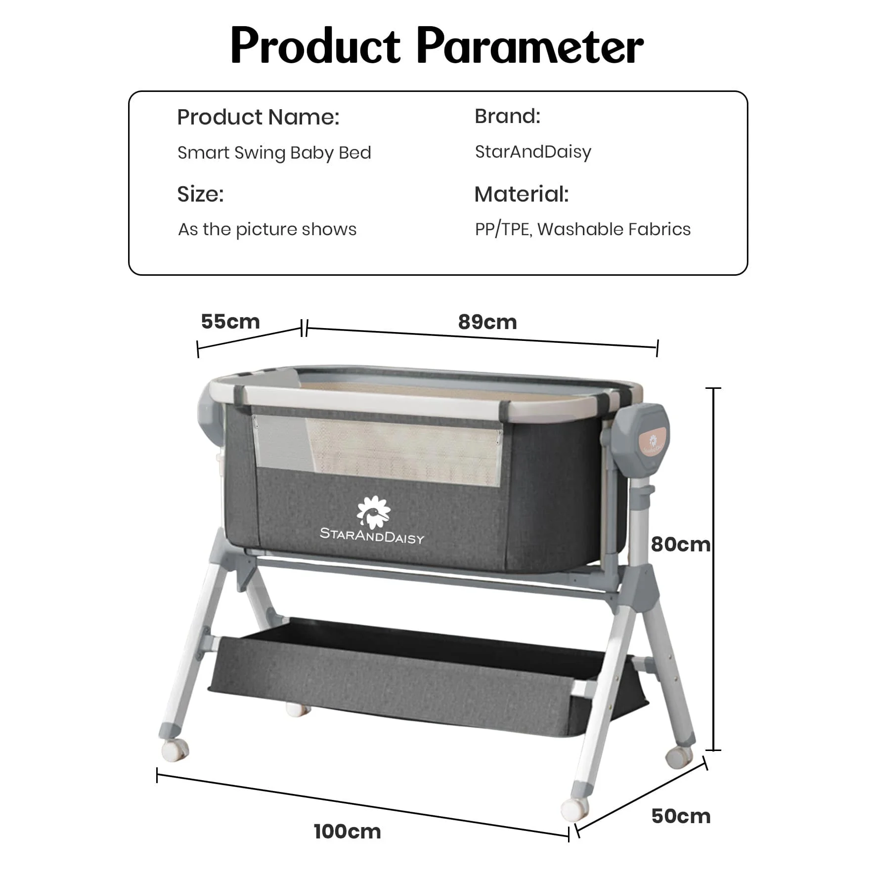 Specification of Baby swing cradle with Bluetooth and Remote Control