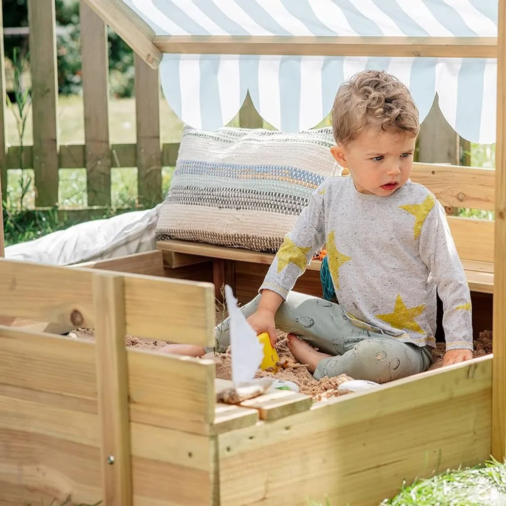 Wooden Sandpit with Canopy