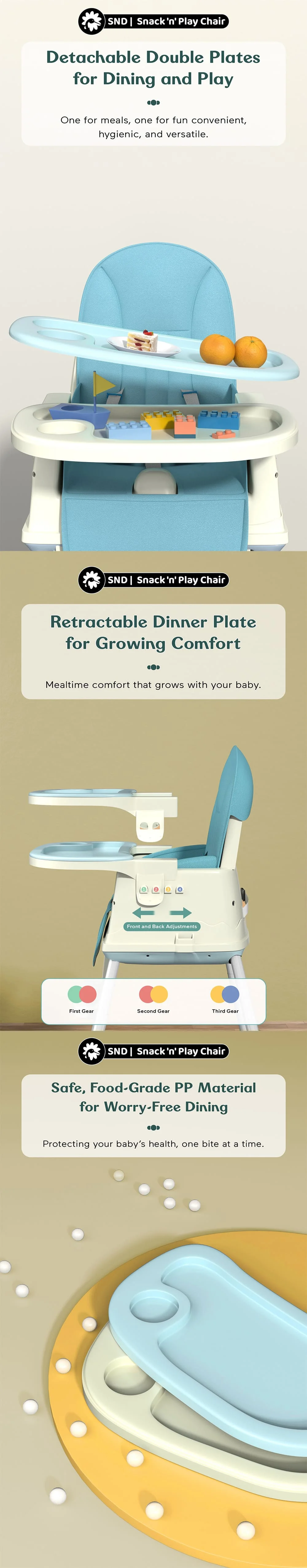 3 in 1 Multifunctional Baby High Chair