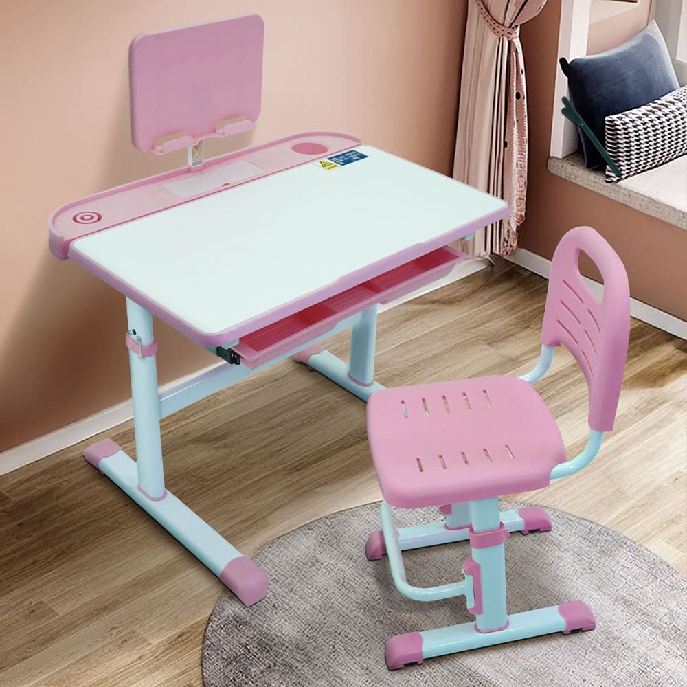 StarAndDaisy Premium Kids Study Table Chair Set for Children with Adjustable Height, Smart Storage for Boys and Girls - 70A Pink