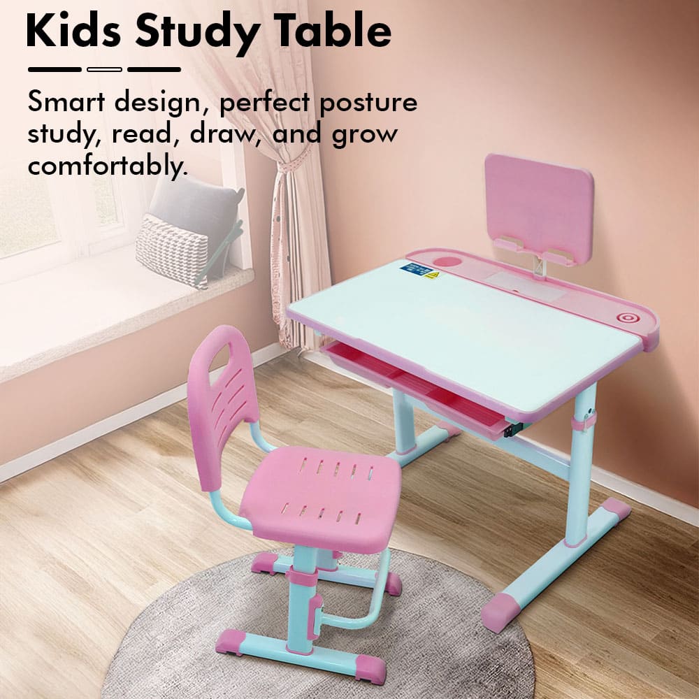StarAndDaisy Premium Kids Study Table Chair Set for Children with Adjustable Height, Smart Storage for Boys and Girls - 70A Blue