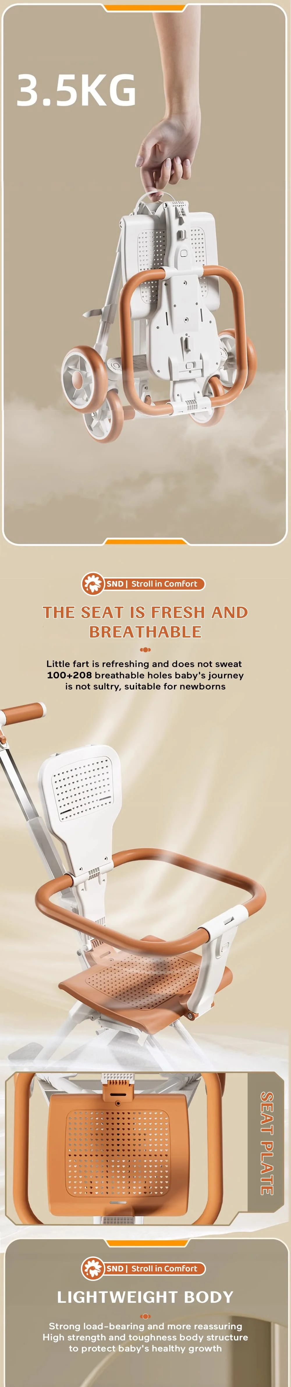 One-hand Fold Baby Stroller