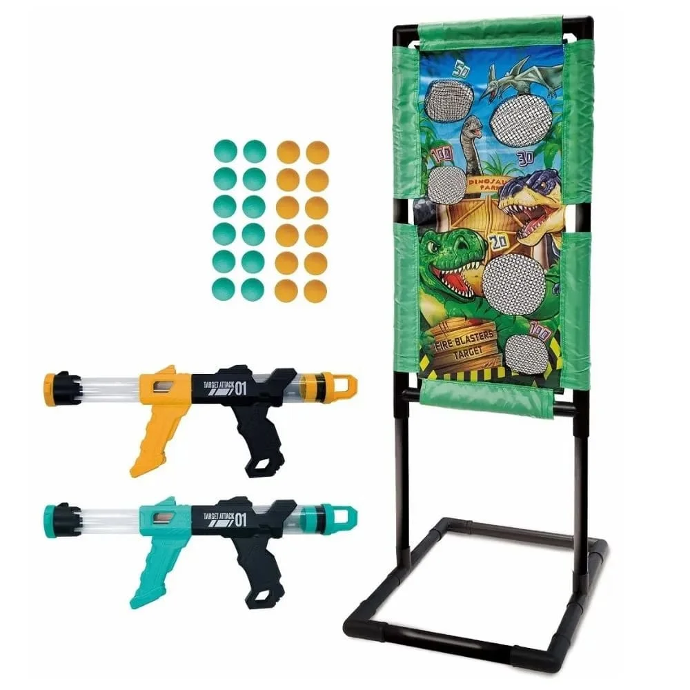 Innov8 Fire Blaster Target, Freestanding Dino Shooting Toy with Foam Ball Blasters, Safe Indoor Play for Kids Ages 5+