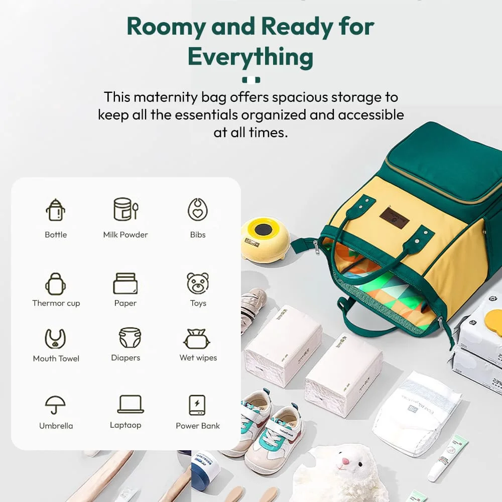 Spacious diaper bag for outings