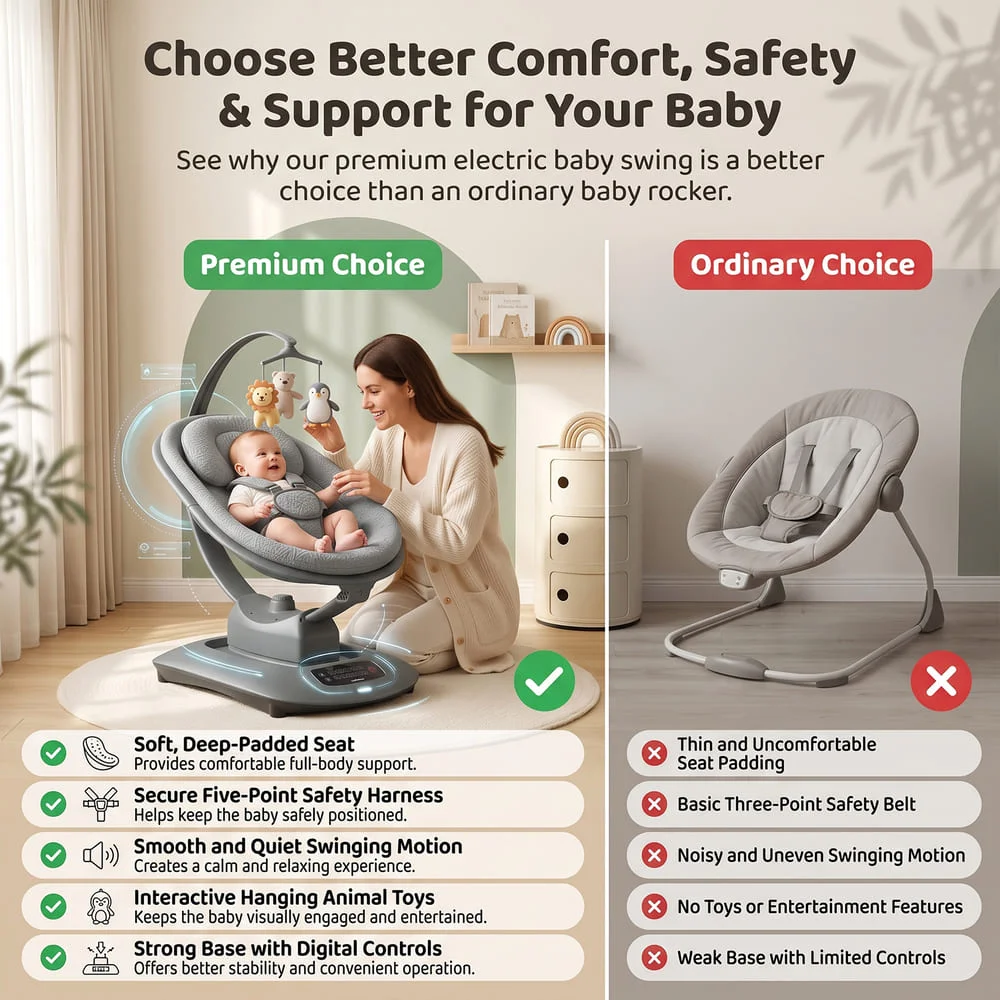 Soft Swing Electric Baby Swing Rocker copy10