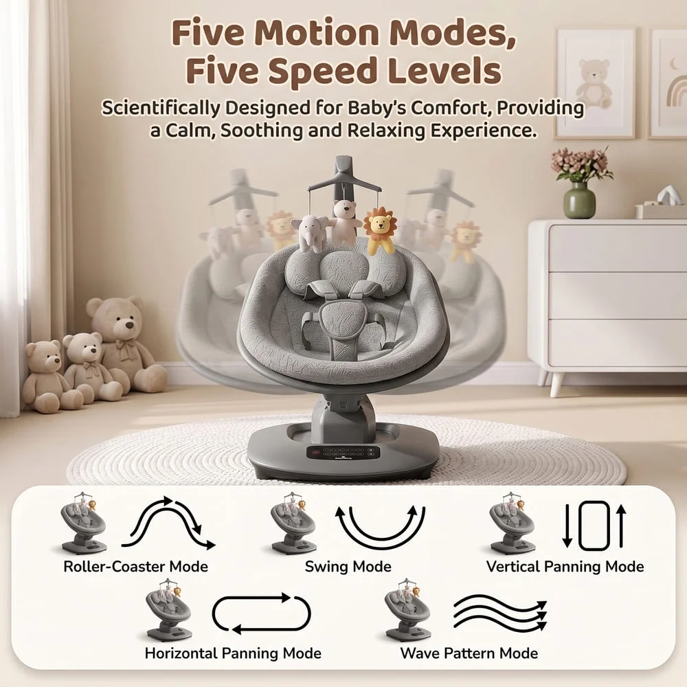 Soft Swing Electric Baby Swing Rocker copy2