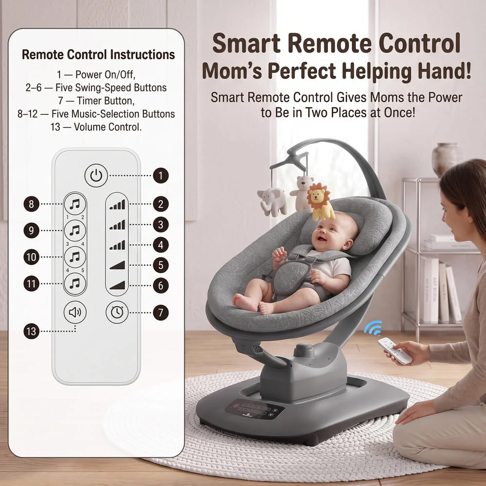 Soft Swing Electric Baby Swing Rocker copy3