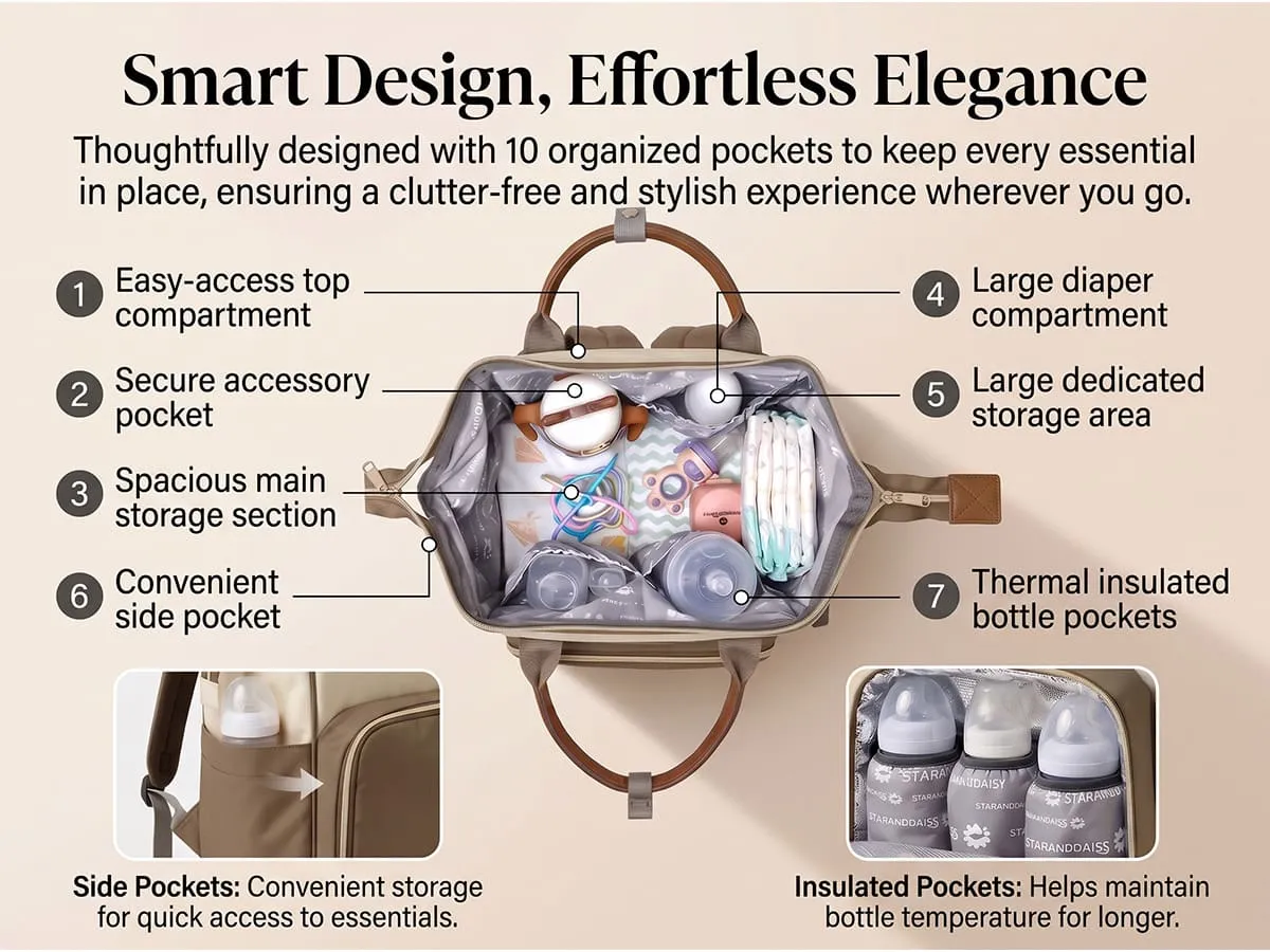Premium Baby Diaper Bag with Multi-Compartments