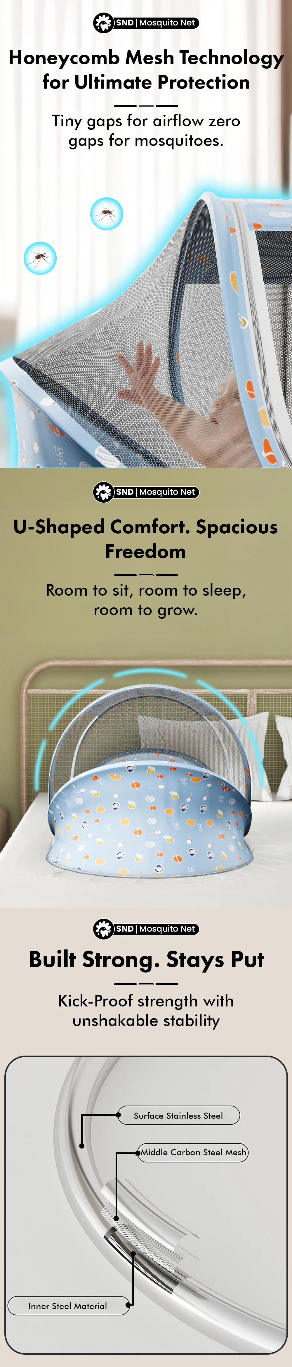 Baby Bedding with Mosquito Net