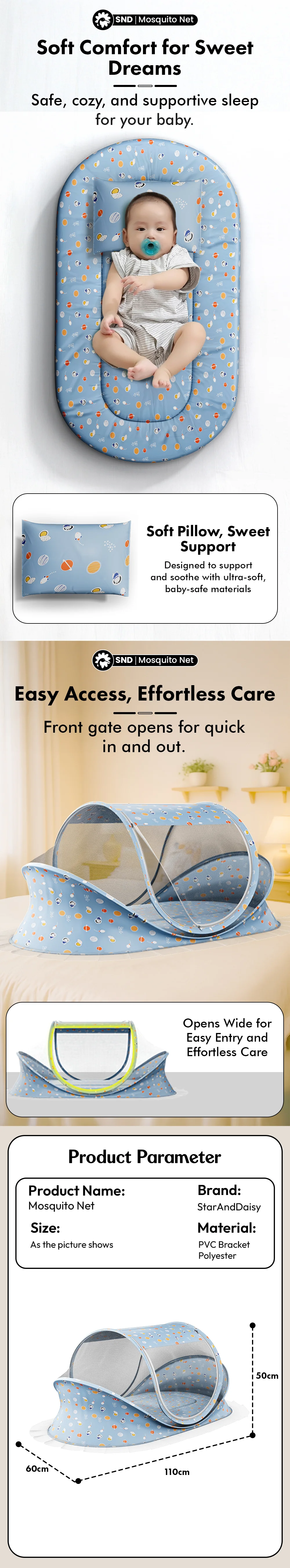 Skin-friendly baby bed set