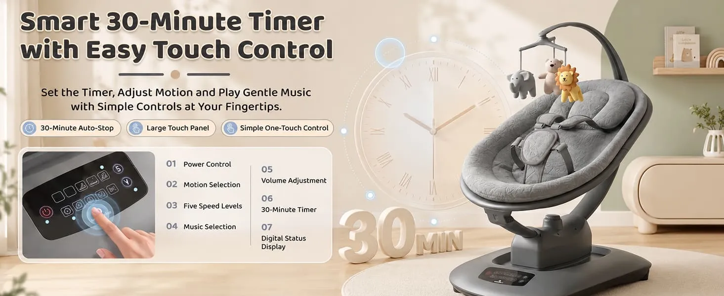 Soft Swing Electric Baby Swing Rocker