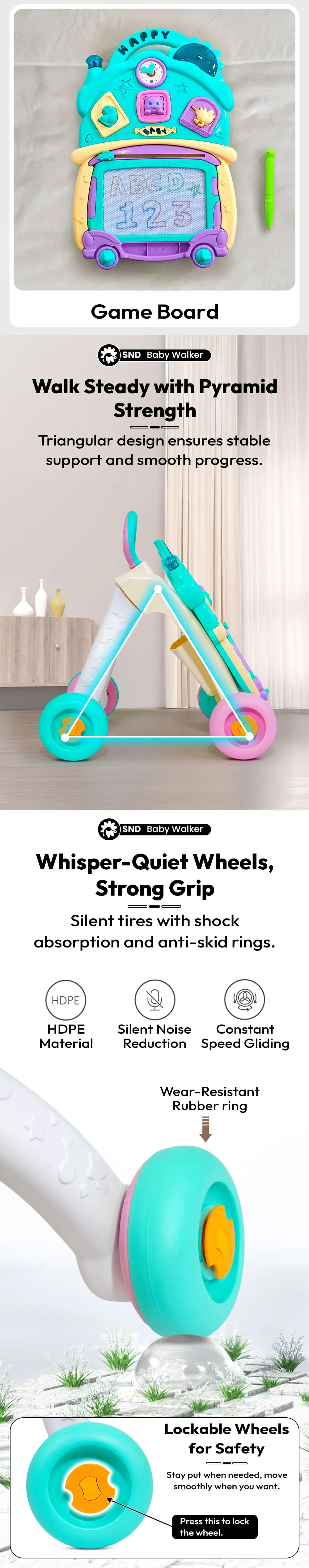 2-in-1 Push Walker for Baby 