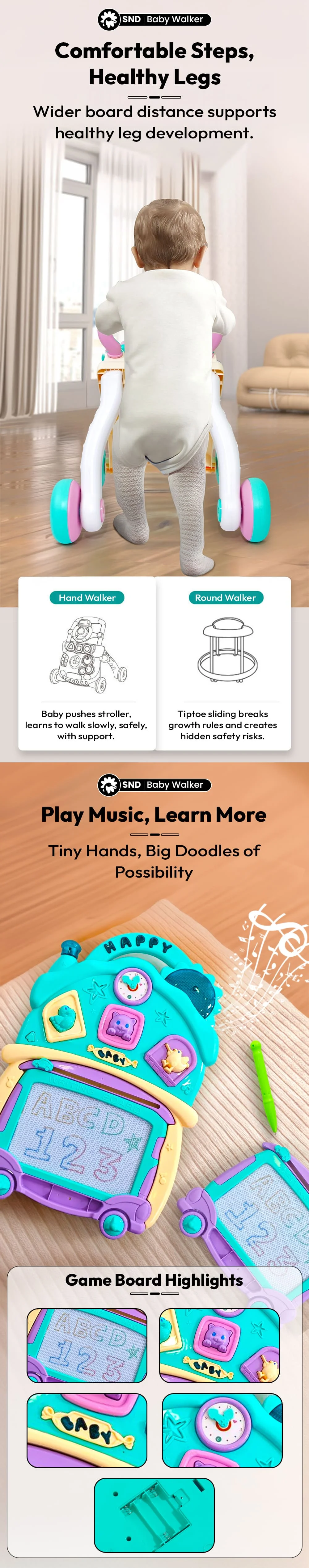 2-in-1 Push Walker for Baby 