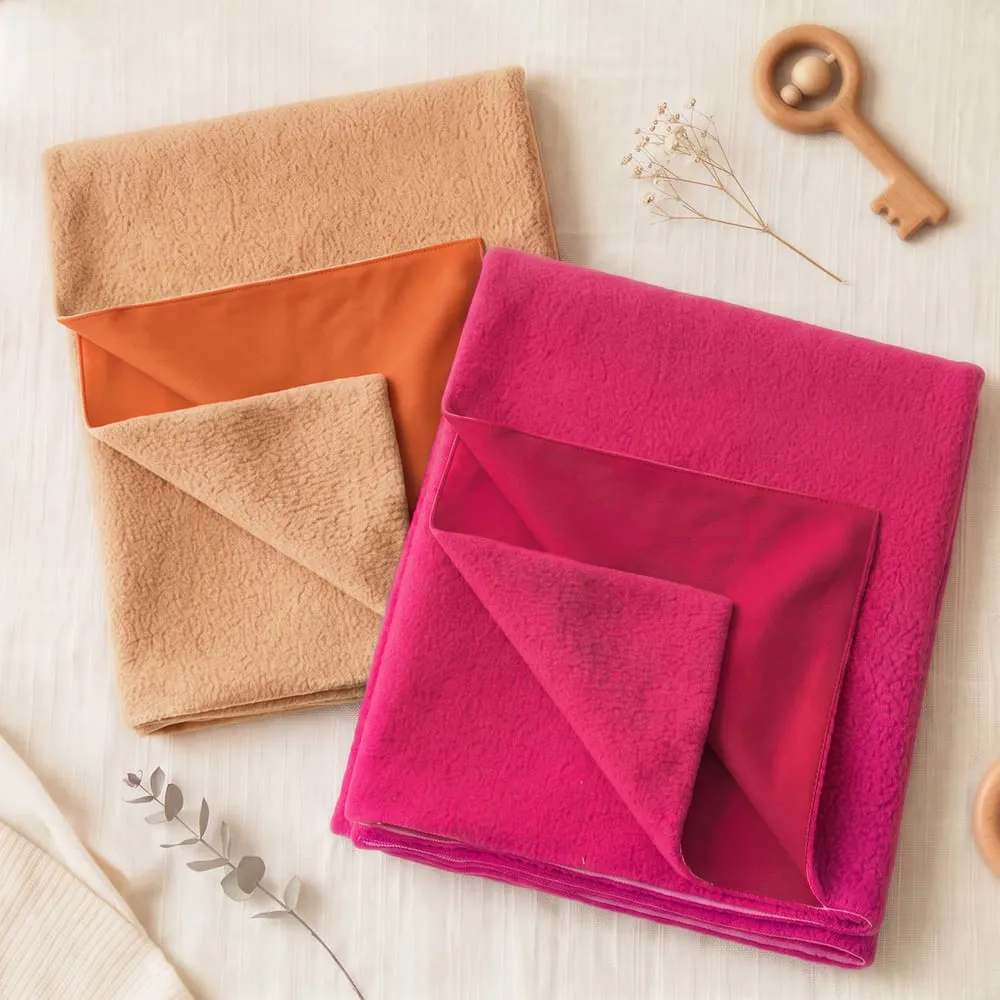 StarAndDaisy Baby Dry Sheet for Newborns, Waterproof, Breathable & Machine-Washable Bed Protector Mat Pack of 2 (70cmx100cm) –  Pink & Orange