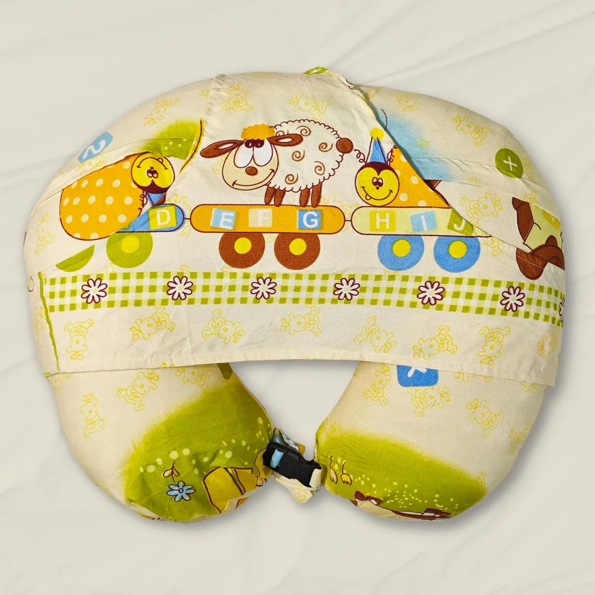 StarAndDaisy New Born Nursing Pillow with Supportive Hand Cushion, Breastfeeding Pillows with Adjustable Waist Belt & Supportive Head Rest - Cartoon Print