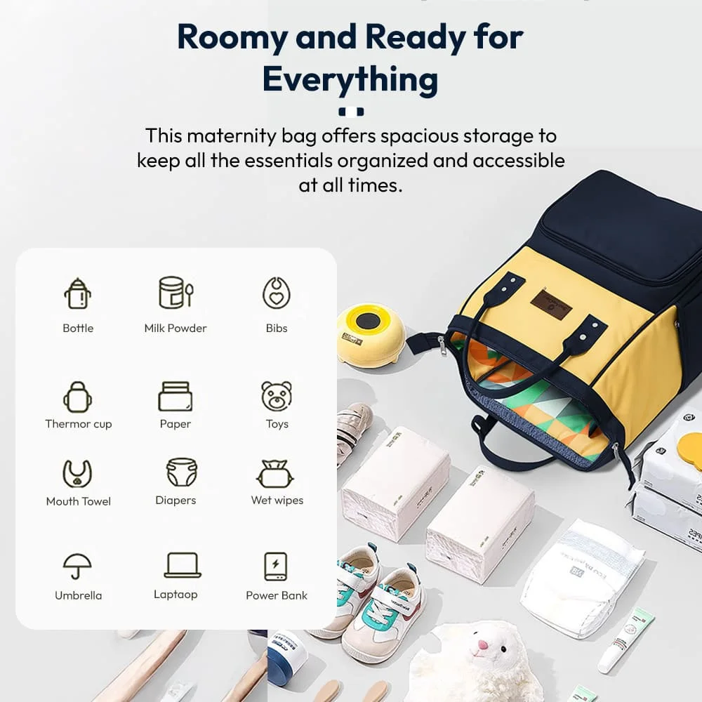 Spacious diaper bag for outings