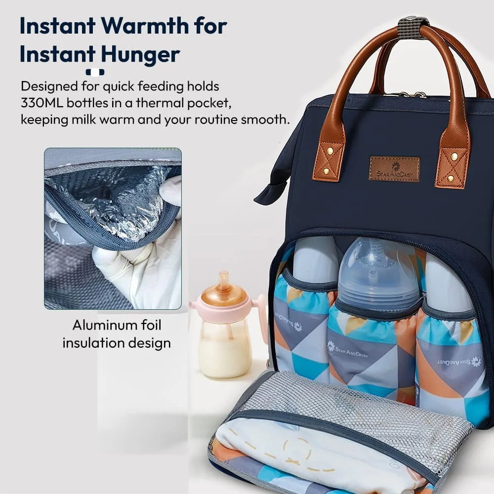 Diaper bag with insulated bottle pocket