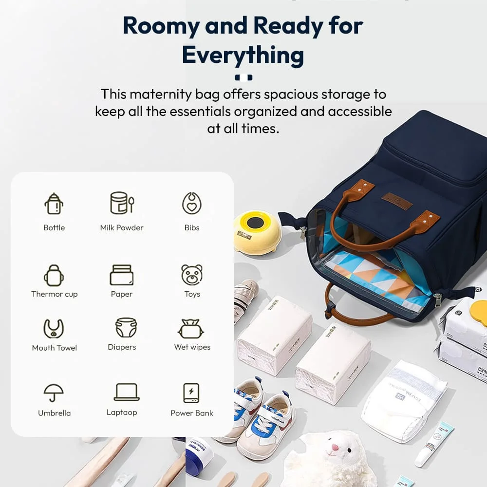 Spacious diaper bag for outings