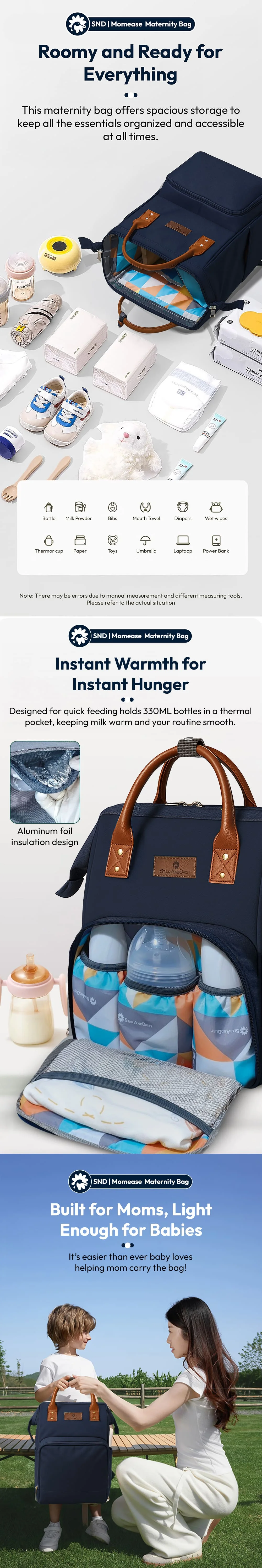 Baby diaper bag for travel