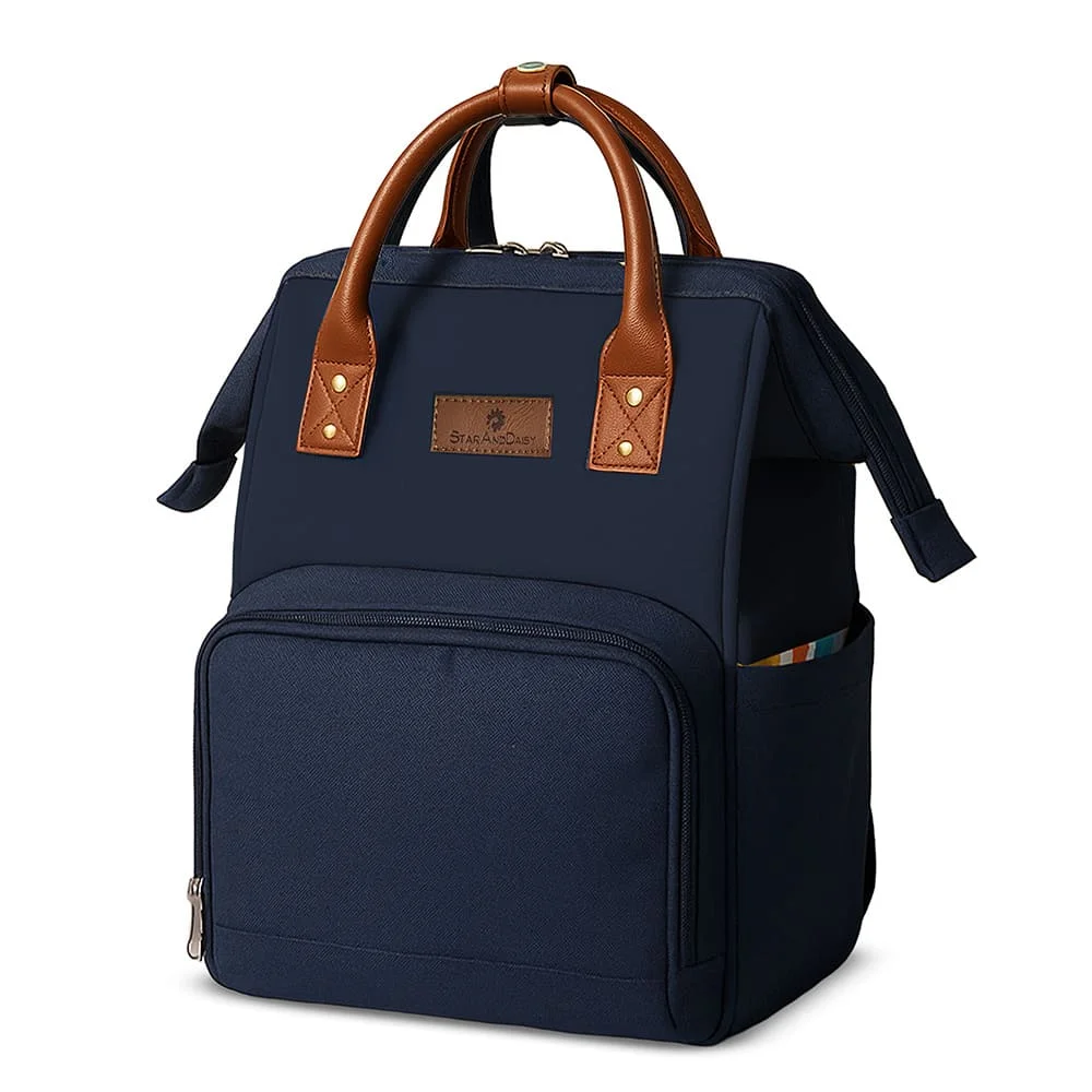 StarAndDaisy Trendy Travel Diaper Bags with Insulated Pocket, Travel-Friendly with Spacious Compartments - Dark Blue