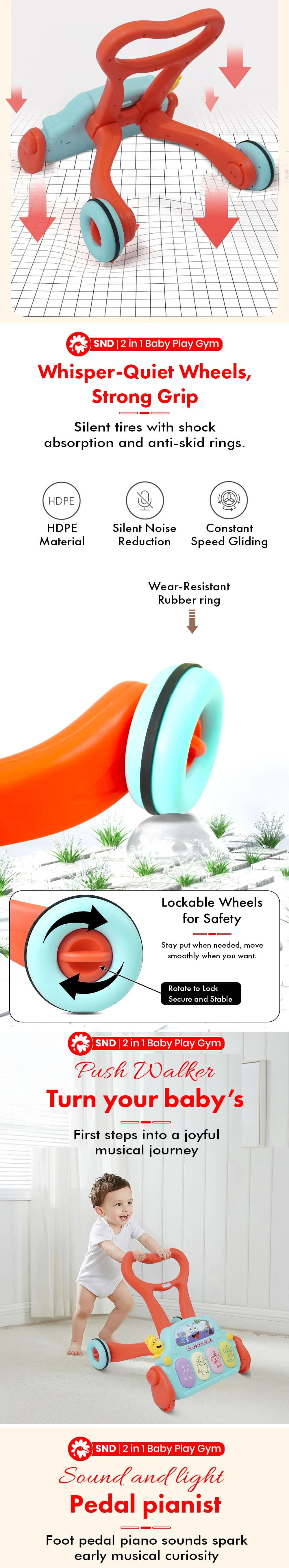 3-in-1 Baby Play Gym Cum Walker